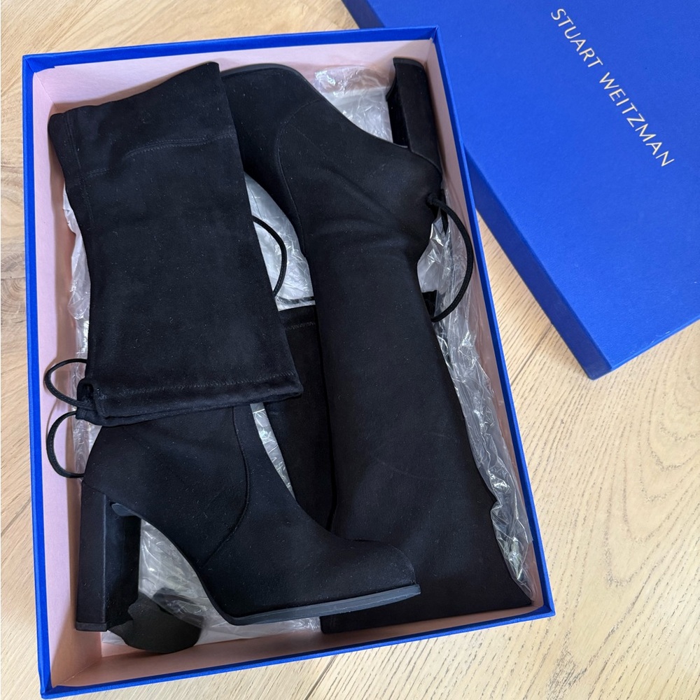 Stuart Weitzman Hiline Black Suede Over the Knee boots